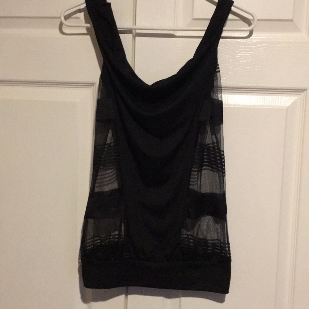 Black cowl neckline/laced top
